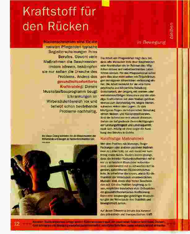 Vorschauseite 1: Kraftstoff für den Rücken