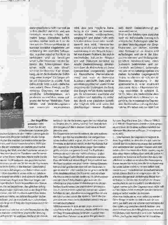 Vorschauseite 3: Depression - die Eilkrankheit unserer Zeit?