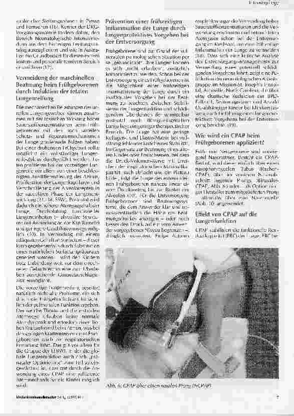 Vorschauseite 5: Bronchopulmonale Dysplasie (BPD) und CPAP-Anwendung beim Frühund NeugeborenenTeil I: Definition und Pathogenese der BPD