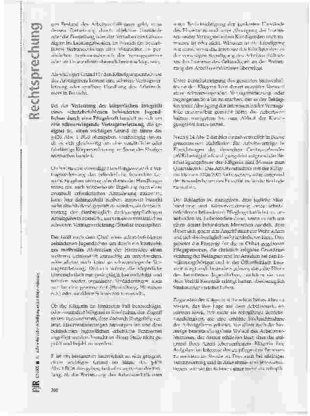 Vorschauseite 3: Zur außerordentlichen Kündigung wegen Körperverletzung