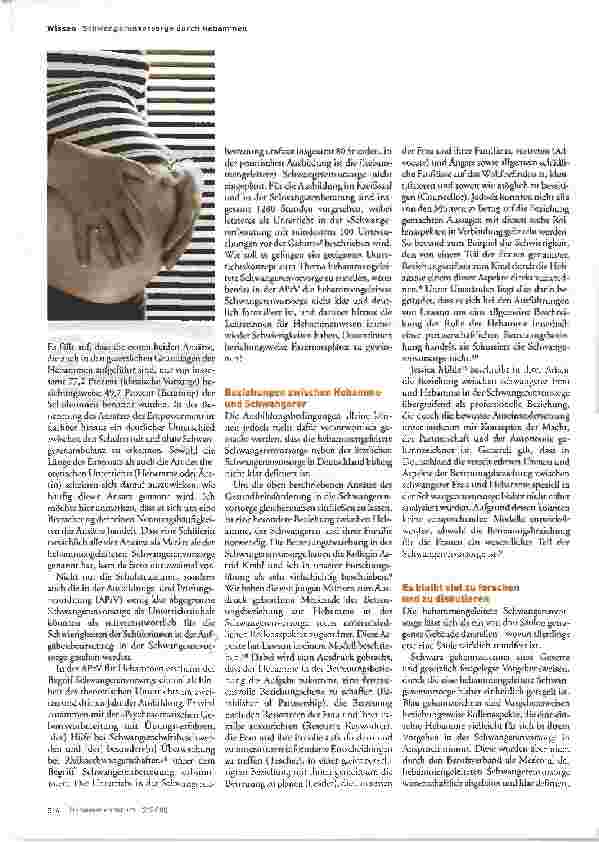 Vorschauseite 3: Wie stehts mit der hebammengeleiteten Vorsorge?