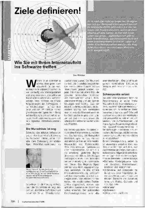 Vorschauseite 1: Ziele definieren - Wie Sie mit Ihrem Internetauftritt ins Schwarze treffen