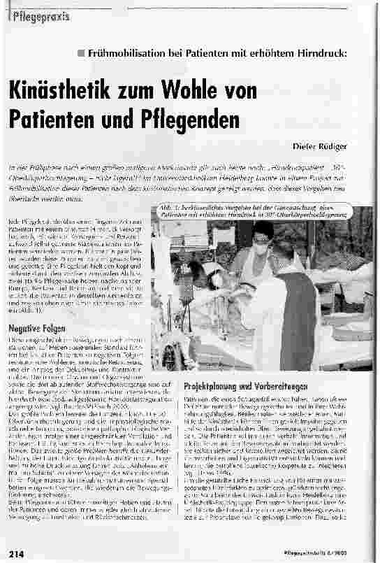 Vorschauseite 1: Kinästhetik zum Wohle von Patienten und Pflegenden