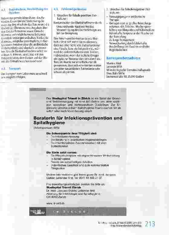Vorschauseite 3: Entnahmeund Versandtechnikenvon mikrobiologischem Probenmaterial