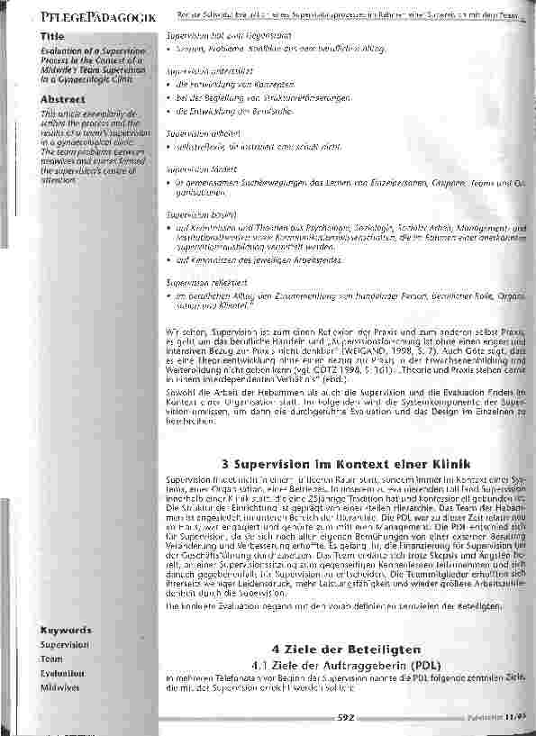 Vorschauseite 2: Evaluation eines Supervisions prozesses im Rahmen einerSupervision mit dem Team der Hebammen einer gynäkologischen Klinik