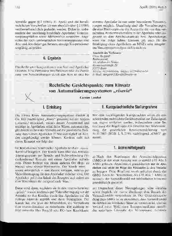 Vorschauseite 1: Rechtliche Gesichtspunkte zum Einsatz von Automatisierungssystemen visavia