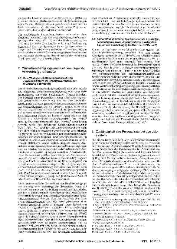 Vorschauseite 2: Die höchstrichterliche Rechtsprechung zum Personalvertretungsund parallel Betriebsverfassungsrecht 2014/2015
