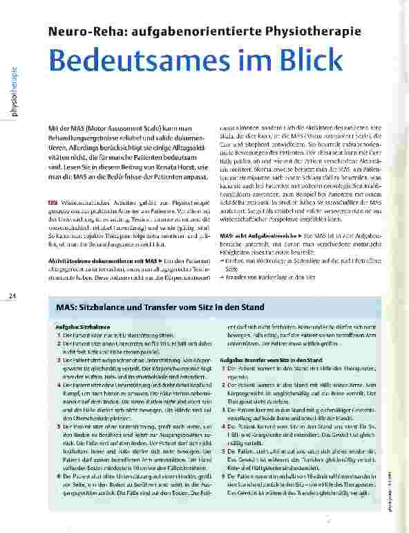 Vorschauseite 1: IMeuro-Reha: aufgabenorientierte Physiotherapie Bedeutsames im Blick