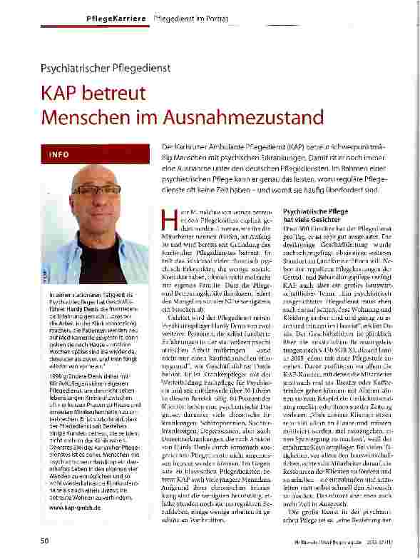 Vorschauseite 1: KAP betreut Menschen im Ausnahmezustand