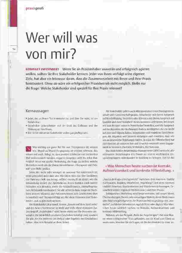 Vorschauseite 1: Wer will was von mir?