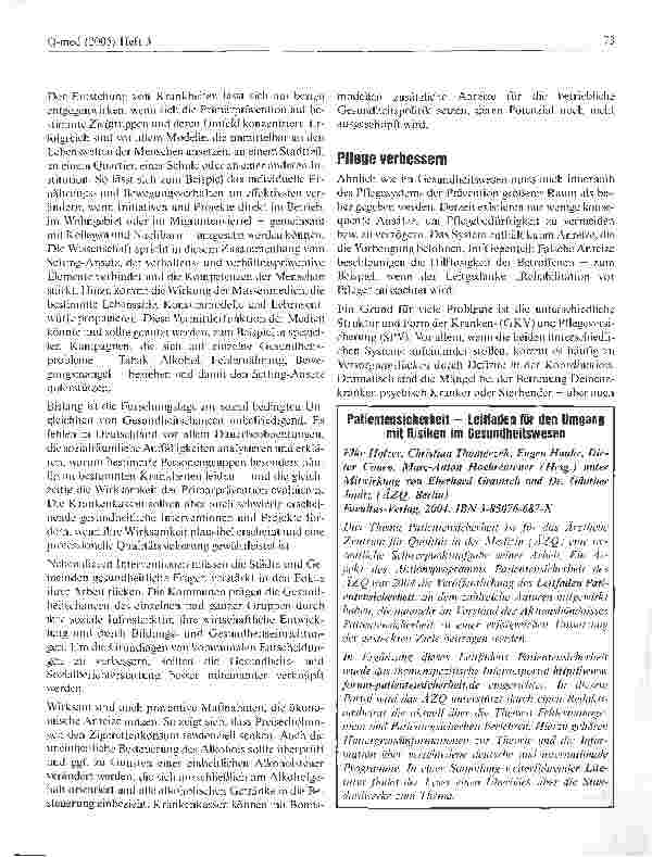 Vorschauseite 3: Koordination und Qualität im Gesundheitswesen