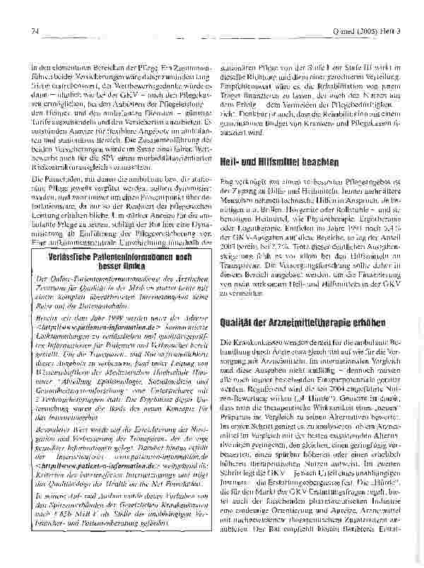 Vorschauseite 4: Koordination und Qualität im Gesundheitswesen