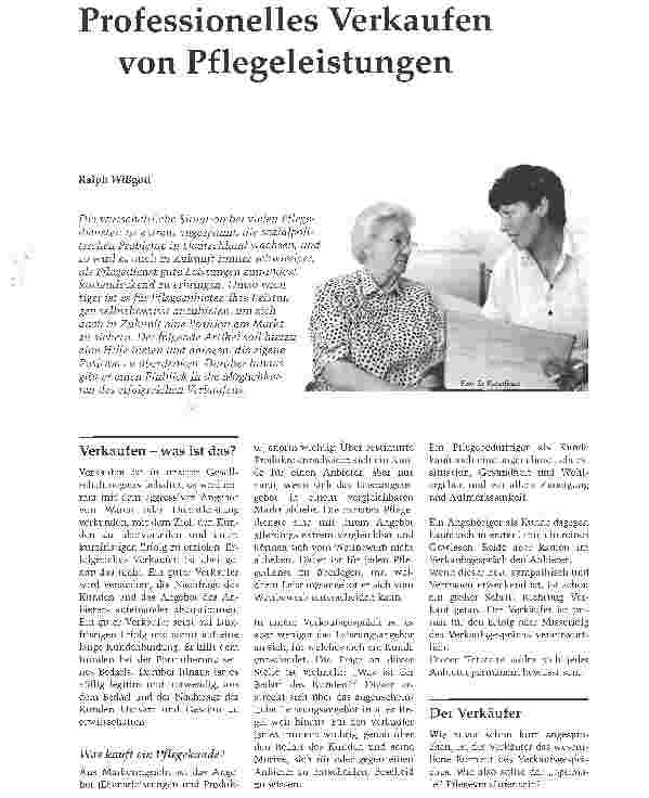 Vorschauseite 1: Professionelles Verkaufen von Pflegeleistungen