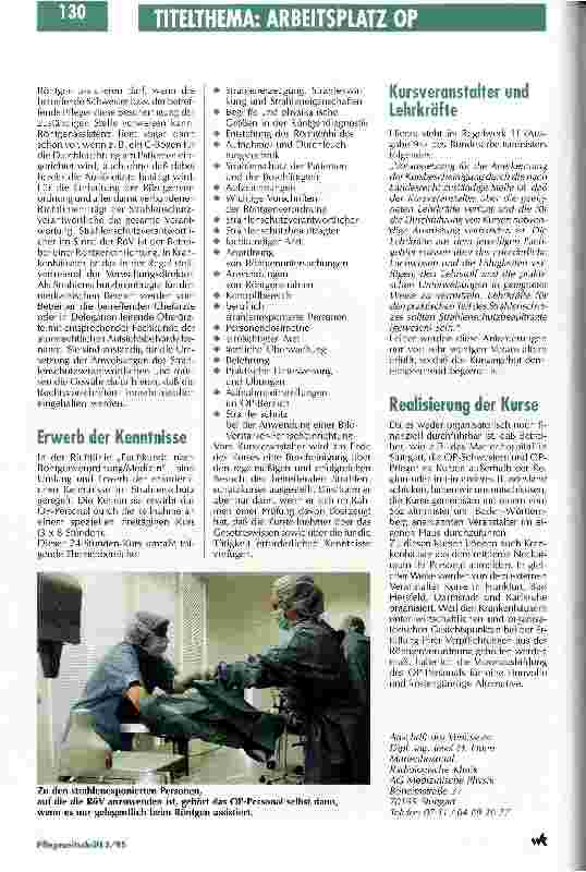 Vorschauseite 2: OP-Personal braucht einen Röntgen-Führerschein Strahlenschutz im OP