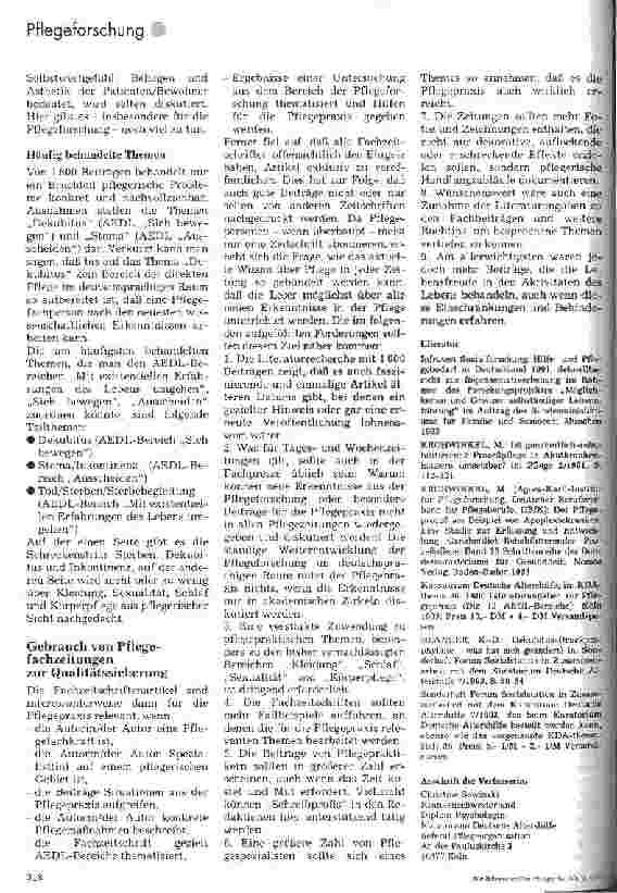 Vorschauseite 3: Pflegepraxis: Nur Inkontinenz, Dekubitus und Sterben? Ergebnisse iener Literaturanalyse in Pflegefachzeitschriften