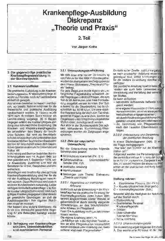 Vorschauseite 1: Krankenpflegeausbildung,-Diskrepanz Theorie und Praxis Teil II