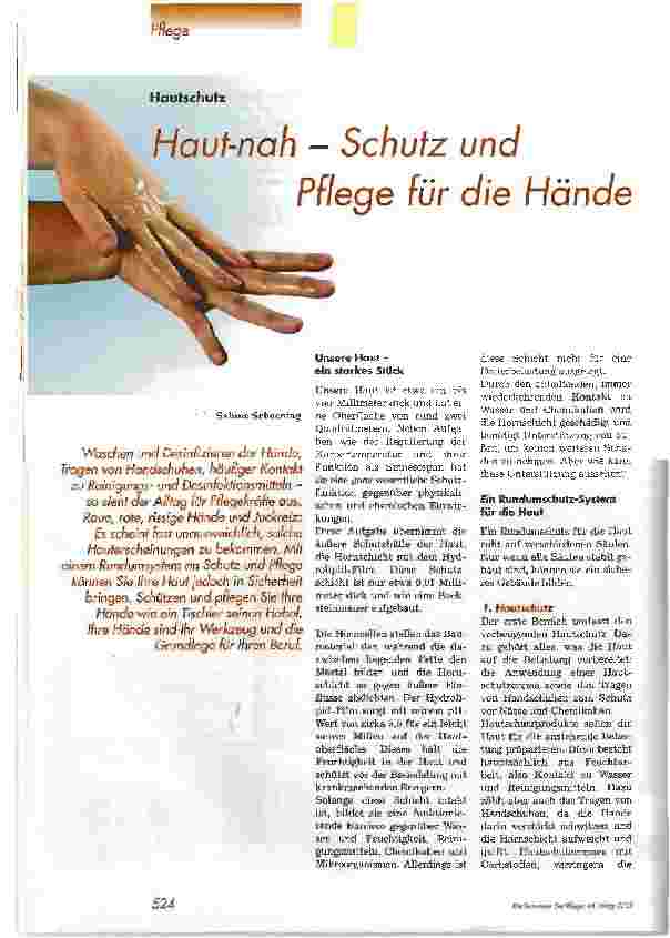 Vorschauseite 1: Haut-nah - Schutz und Pflege für die Hände