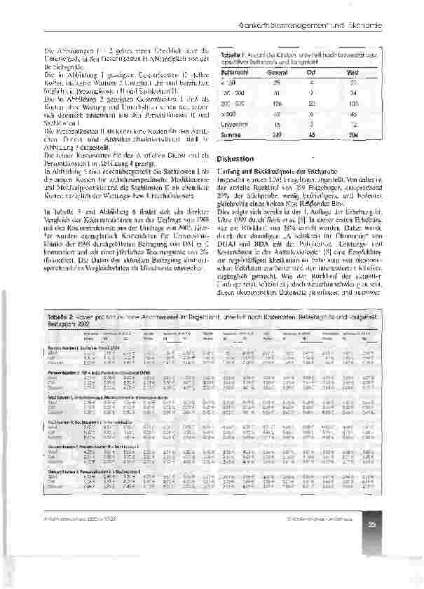 Vorschauseite 3: Analyse der IST-Kosten Anästhesie in deutschen Krankenhäusern*- Bezugsjahr 2002 -