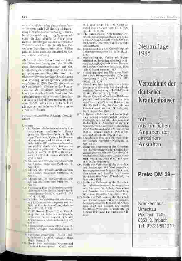 Vorschauseite 4: Gerätesicherheit im Krankenhaus Zum Erlaß der neuen Medizingeräte-Verordnung