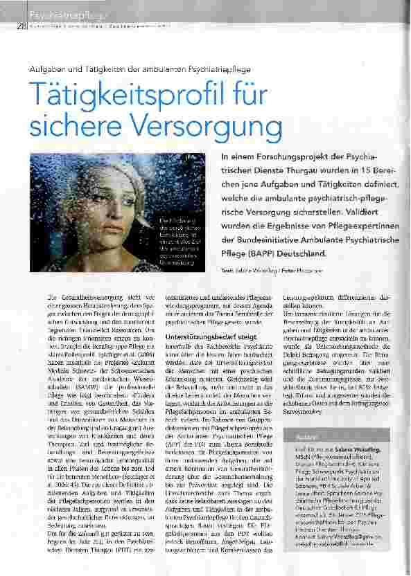 Vorschauseite 1: Tätigkeitsprofil für sichere Versorgung