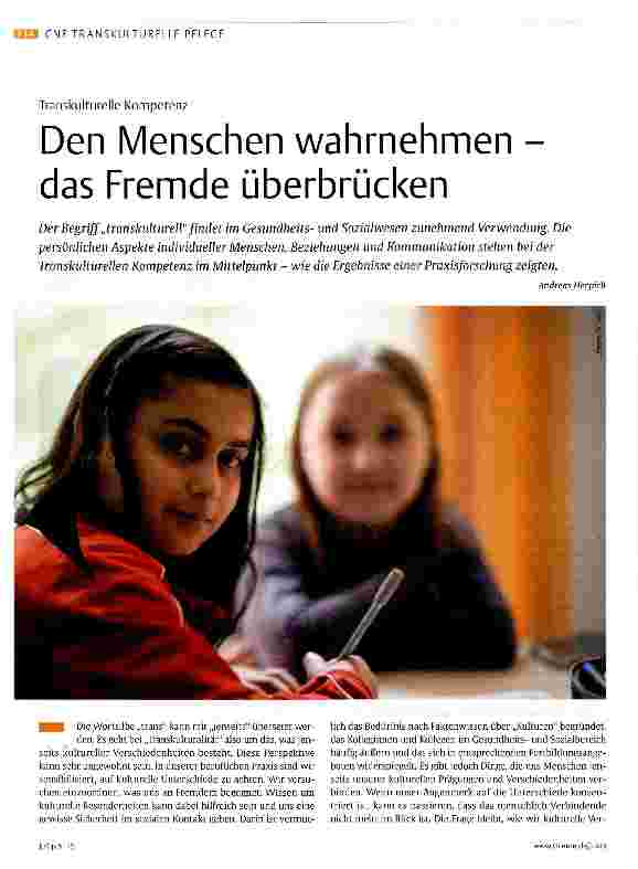 Vorschauseite 1: Den Menschen wahrnehmen -das Fremde überbrücken