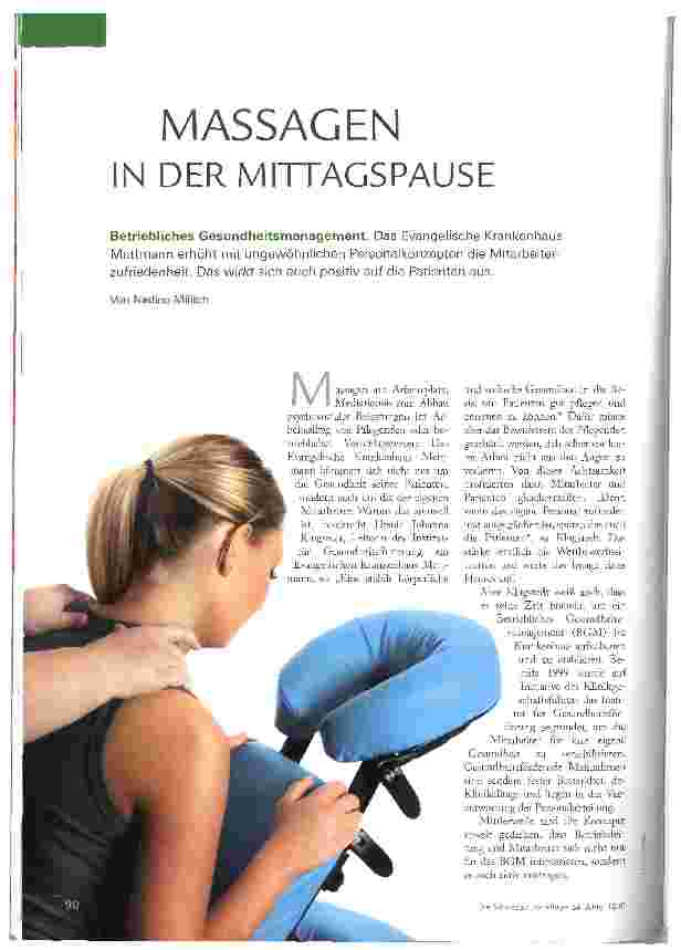 Vorschauseite 1: MASSAGEN IN DER MITTAGSPAUSE
