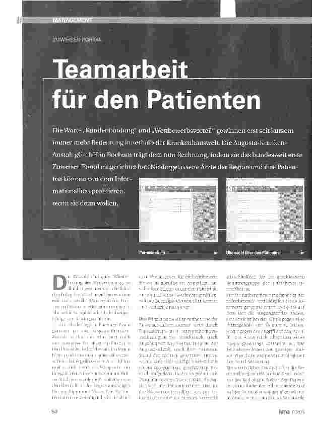 Vorschauseite 1: Teamarbeit für den Patienten