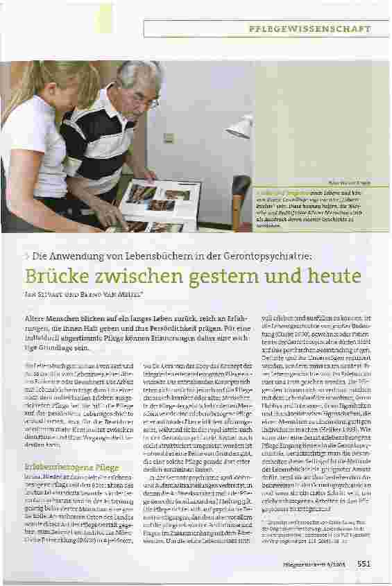 Vorschauseite 1: Die Anwendung von Lebensbüchern in der Gerontopsychiatrie:Brücke zwischen gestern und heute