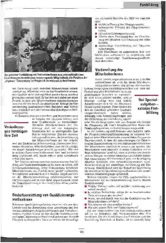 Vorschauseite 3: Nichts dem Zufall überlassen MitarbeiterInnen systematisch fortbilden - ein Aspekt des Qualitätsmanagements