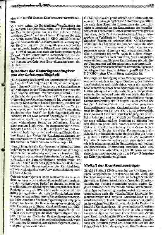 Vorschauseite 2: Rechtsfragen bei Abschluß und Kündigung von Krankenhaus-Versorgungsverträgen sowie der Aufstellung von Krankenhausbedarfsplänen Teil 2
