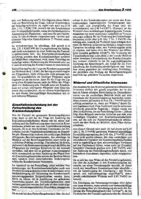 Vorschauseite 3: Rechtsfragen bei Abschluß und Kündigung von Krankenhaus-Versorgungsverträgen sowie der Aufstellung von Krankenhausbedarfsplänen Teil 2