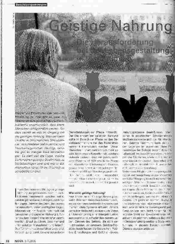 Vorschauseite 1: Geistige Nahrung. Die herausforderung bei der Lebensgestaltung in Institutionen