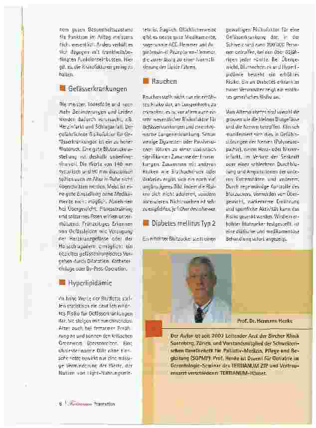 Vorschauseite 3: Prävention bedeutet Sicherheit im Alter