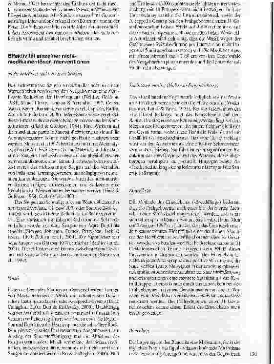 Vorschauseite 4: Die Effektivität nicht-medikamentöser Interventionen in der Schmerzbehandlung von Frühund Termingeborenen