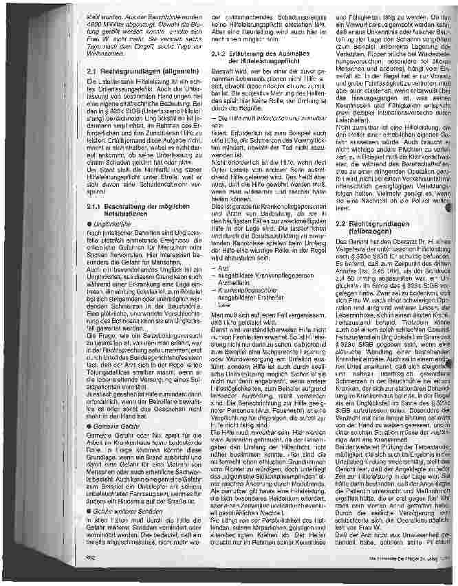 Vorschauseite 2: Recht in Pflege und Betreuung 10.Folge (Schluß): Recht des Patienten auf Hilfeleistung in Unglücksfällen und Not