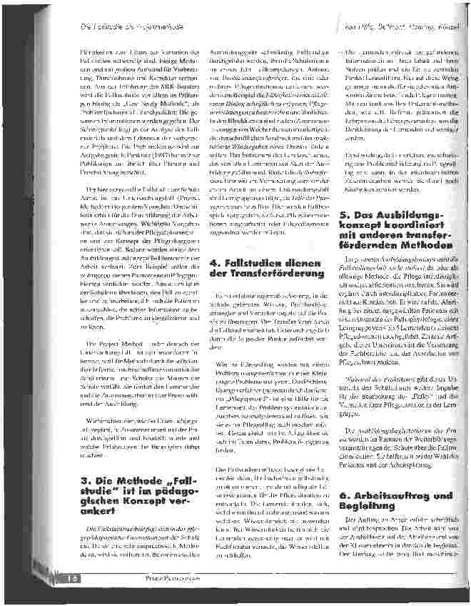 Vorschauseite 2: Die Fallstudie als Projektmethode - ein Instrument in der Ausbildung, das den Lerntransfer fördert