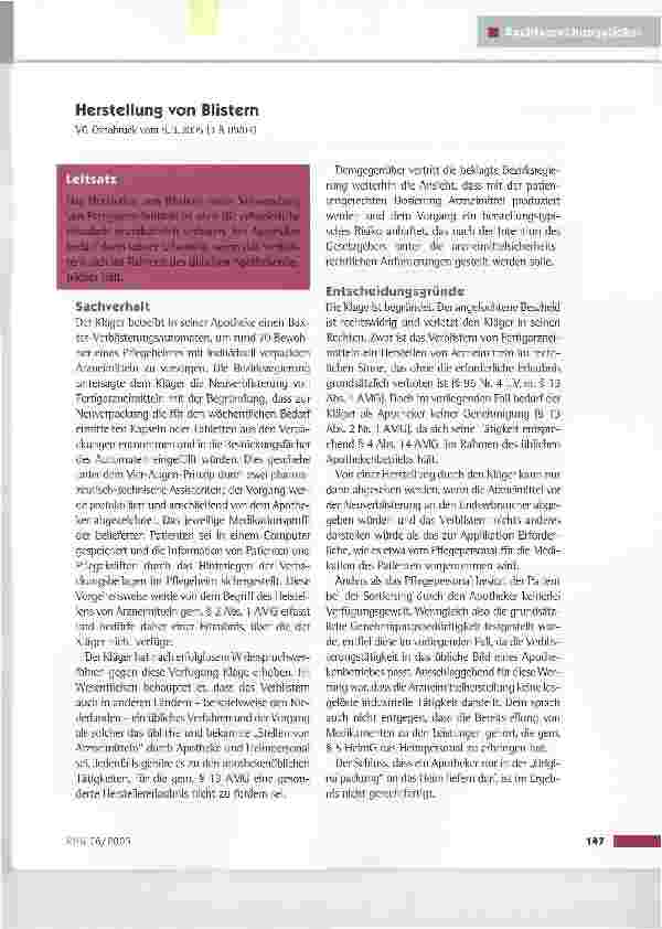 Vorschauseite 1: Herstellung von Blistern