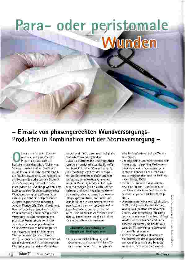 Vorschauseite 1: Paraoder persitomale Wunden