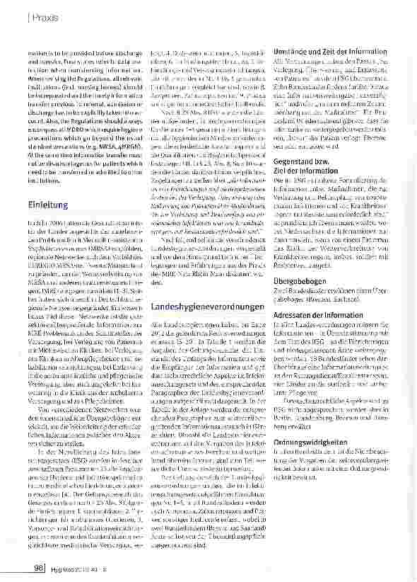 Vorschauseite 2: Sektorenübergreifende Informationsweitergabe bei Patienten mit multiresistenten Erregern - Beitrag aus dem MRE-Netz Rhein-Main
