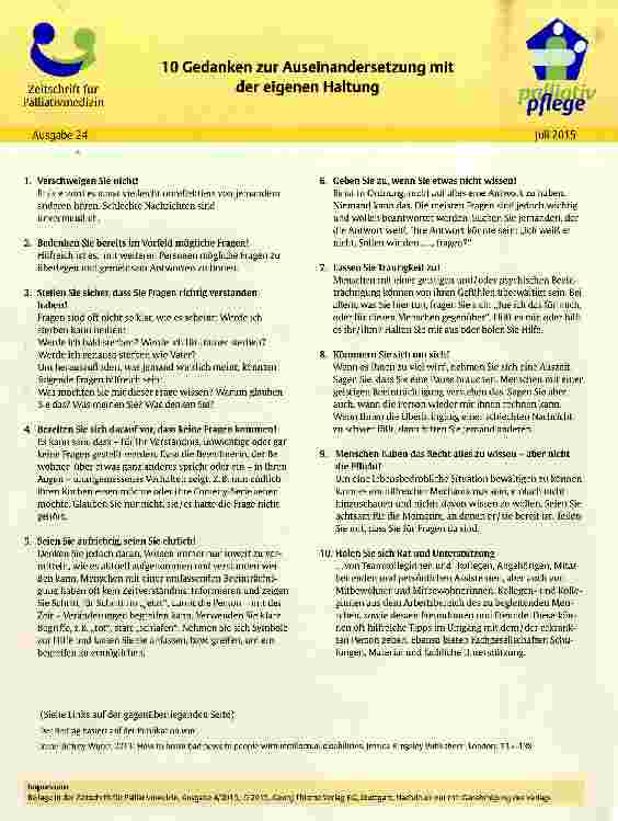 Vorschauseite 1: 10 Gedanken zur Auseinandersetzung mit der eigenen Haltung