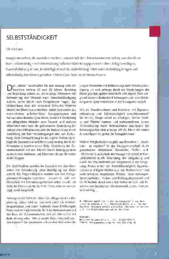 Vorschauseite 1: SELBSTSTÄNDIGKEIT