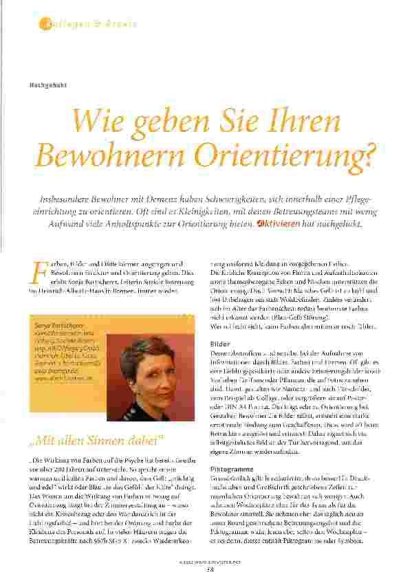 Vorschauseite 1: Wie geben Sie Ihren Bewohnern Orientierung?