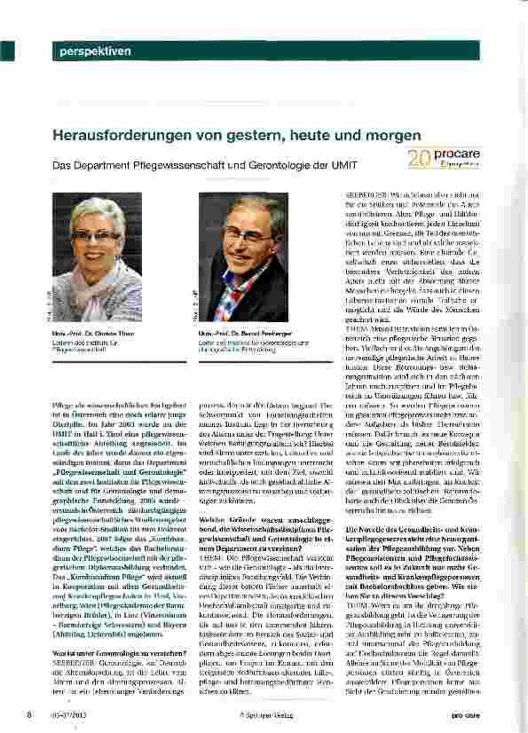 Vorschauseite 1: Herausforderungen von gestern, heute und morgen