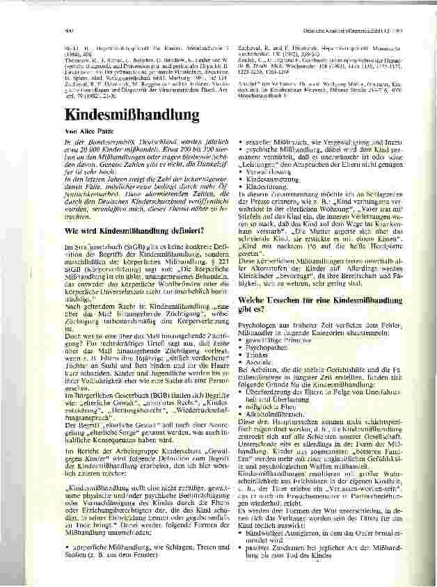 Vorschauseite 1: Kindesmißhandlung