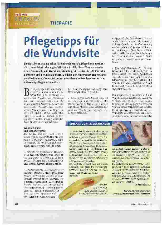 Vorschauseite 1: Pflegetipps für die Wundvisite