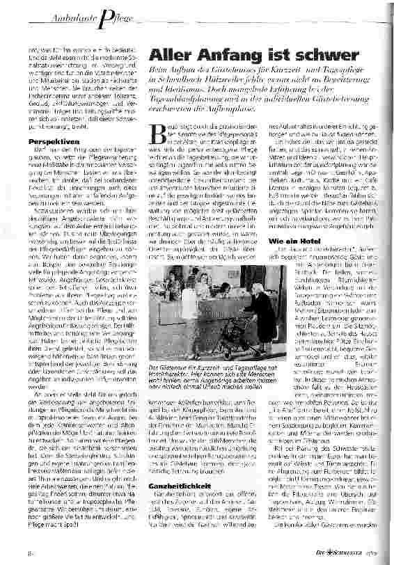 Vorschauseite 2: Ambulante Pflege- Stillstand oder Entwicklung ?