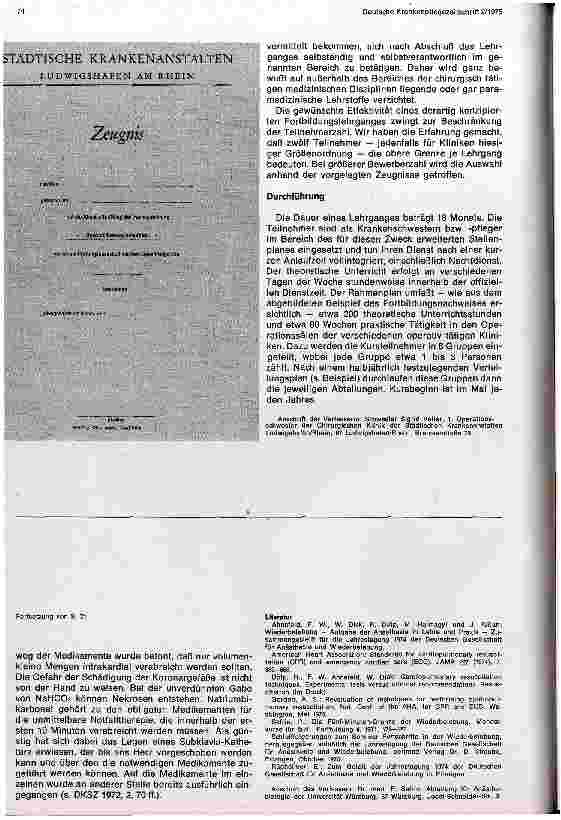Vorschauseite 3: Heranbildung von Operationsschwestern und Operationspflegern in den Städtischen Krankenanstalten Ludwigshafen/Rhein