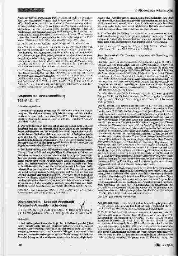 Vorschauseite 1: Direktionsrecht - Lage der Arbeitszeit - personelle Auswahlentscheidung