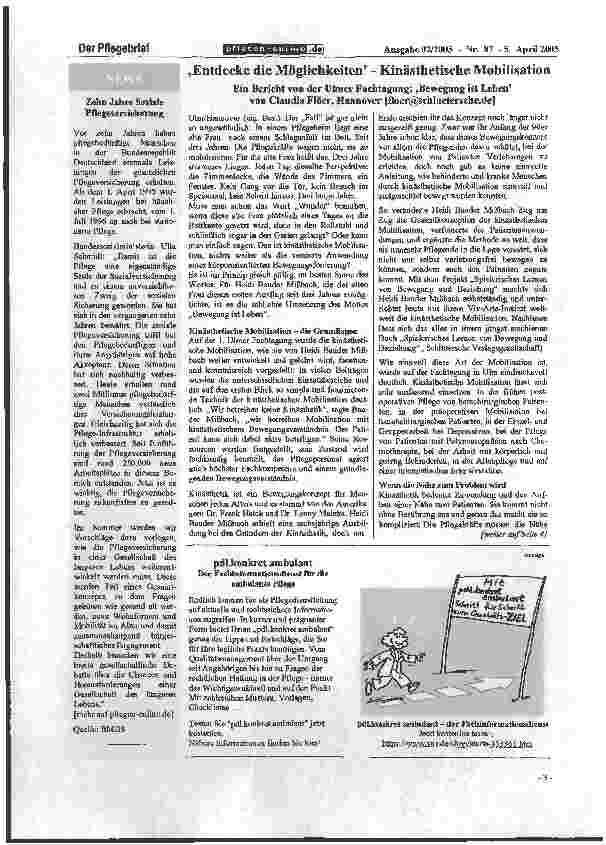 Vorschauseite 1: Entdecke die Möglichkeiten - Kinästhetische Mobilisation