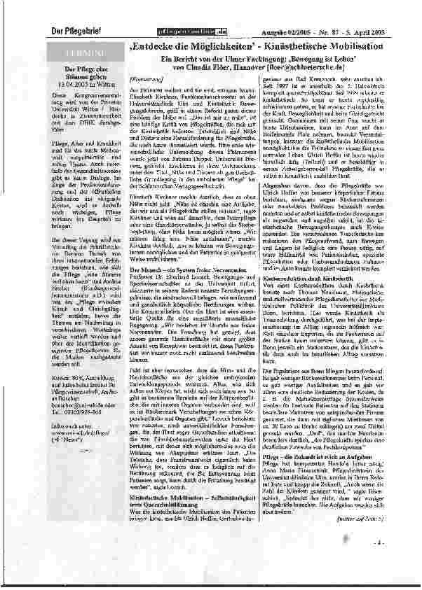 Vorschauseite 2: Entdecke die Möglichkeiten - Kinästhetische Mobilisation